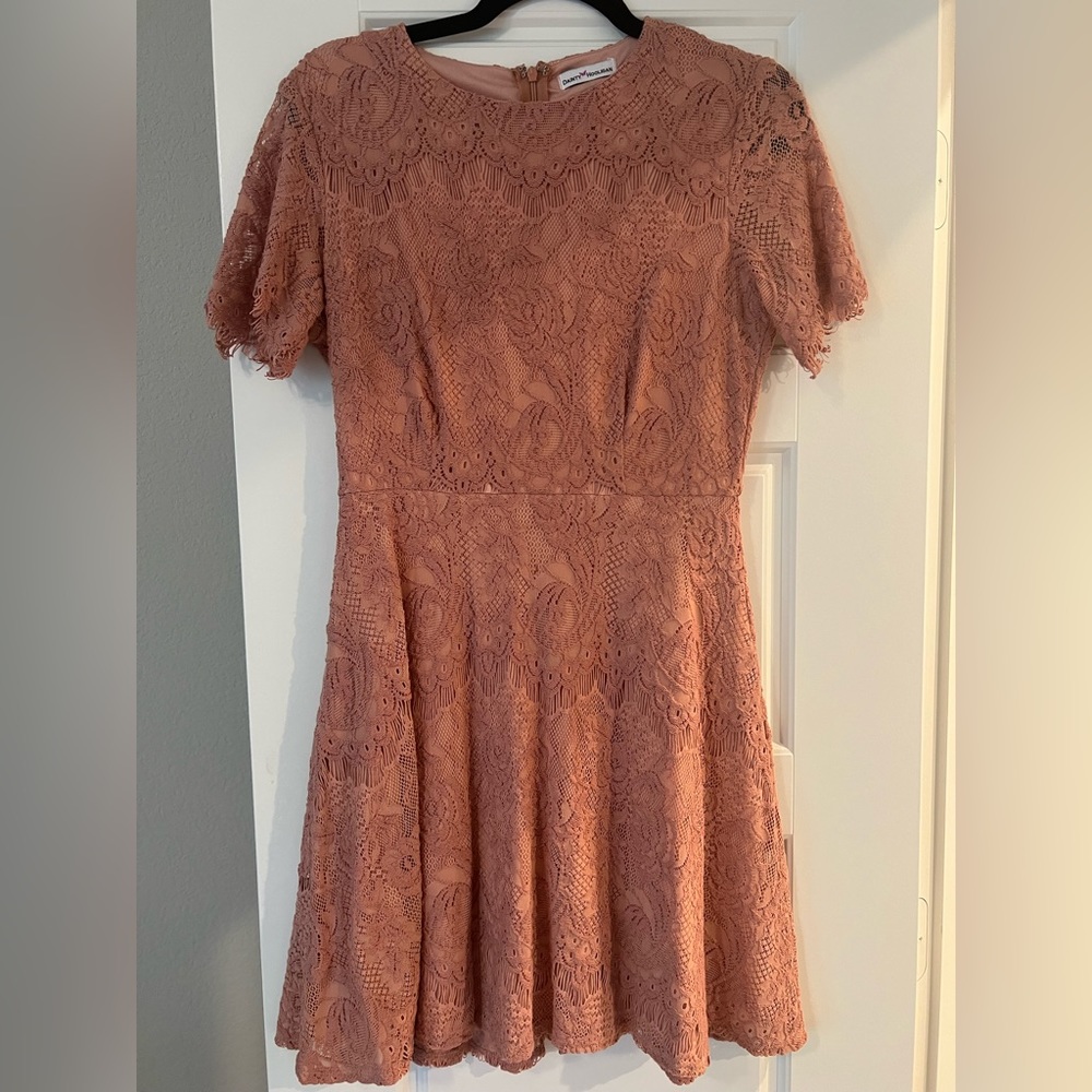 Dainty Hooligan Dusty Rose Short Sleeve Mini Dress Size L